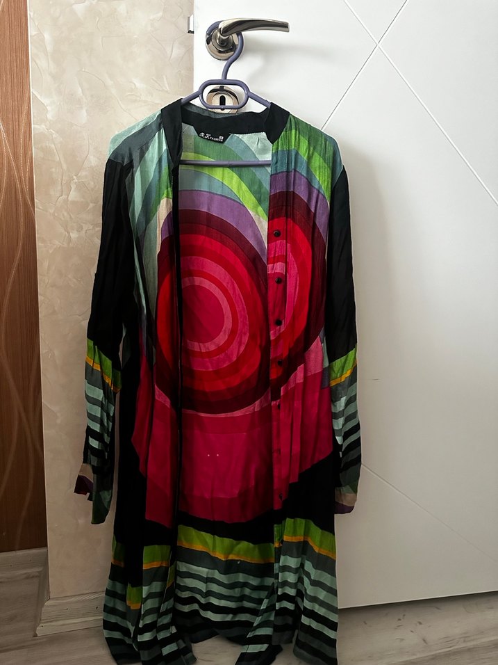 Renkli Bağlama Desenli  Bohem Tunik - Görsel 2