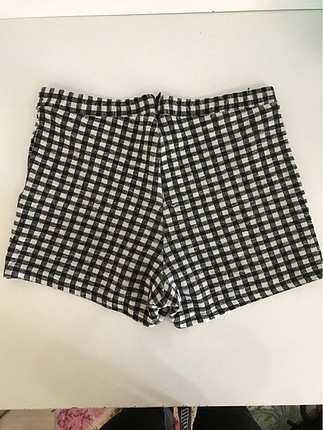 Zara Yüksek bel kareli şort