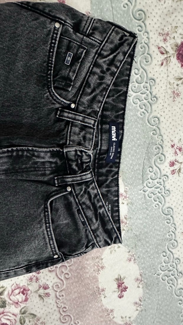 Koyu Gri Yüksek Bel Denim Jean — görsel 3/4