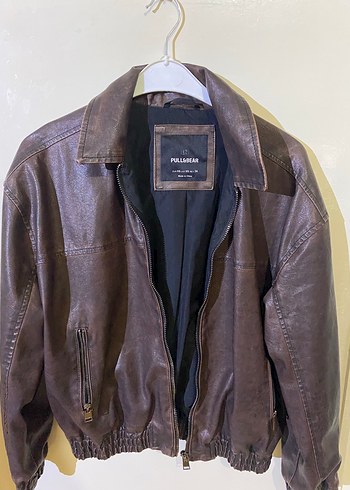 Pull and Bear Kahverengi Deri Ceket Pull And Bear