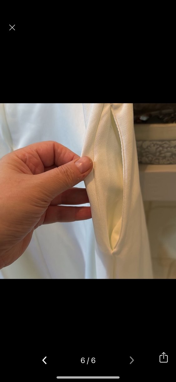 Beyaz Midi Uzunlukta Drapeli Kadın  Elbise - Görsel 4