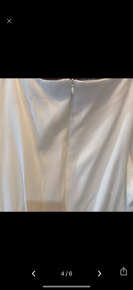 Beyaz Midi Uzunlukta Drapeli Kadın  Elbise - Görsel 5