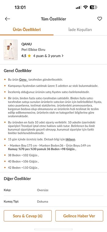 38 Beden beyaz Renk Tesettür elbise