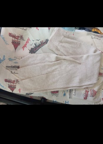 Zara Ekru Fitilli Rahat Pantolon