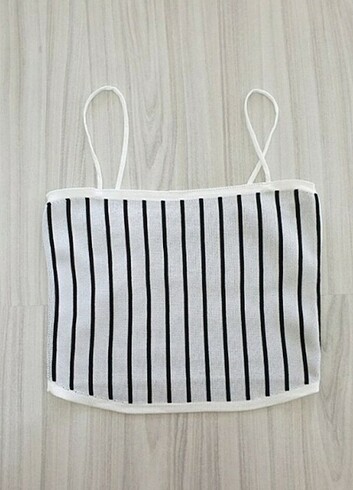 s Beden beyaz Renk Askılı Crop Top 