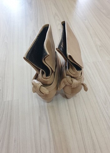 36 Beden ten rengi Renk Gerçek Deri Vintage Bootie