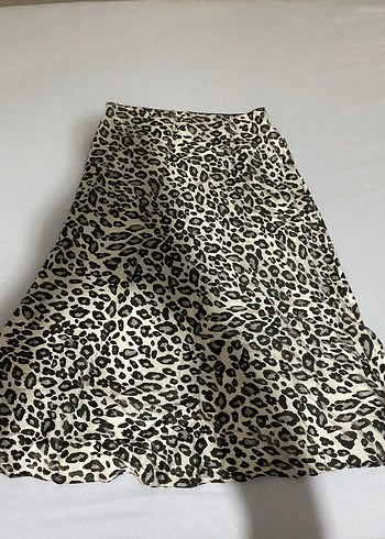 Diğer Leopar Desenli Midi Etek