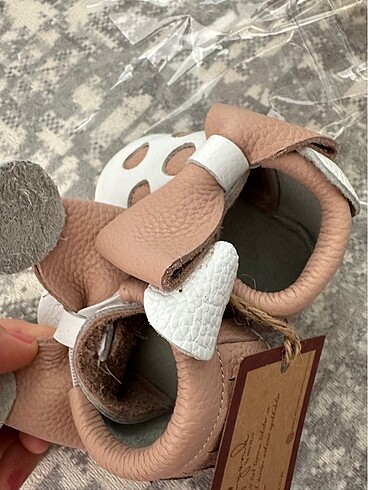 Ayakkabı yeni doğan bebek gerçek deri yumuşacık 11 cm - Görsel 4