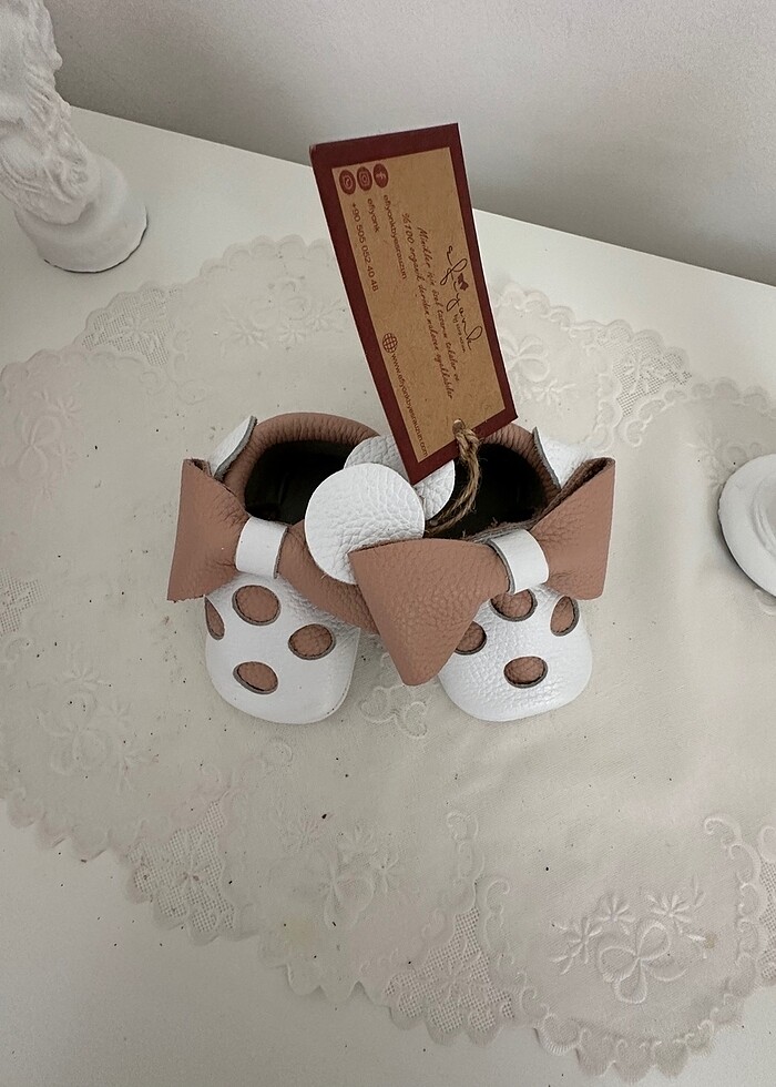 Ayakkabı yeni doğan bebek gerçek deri yumuşacık 11 cm - Görsel 2