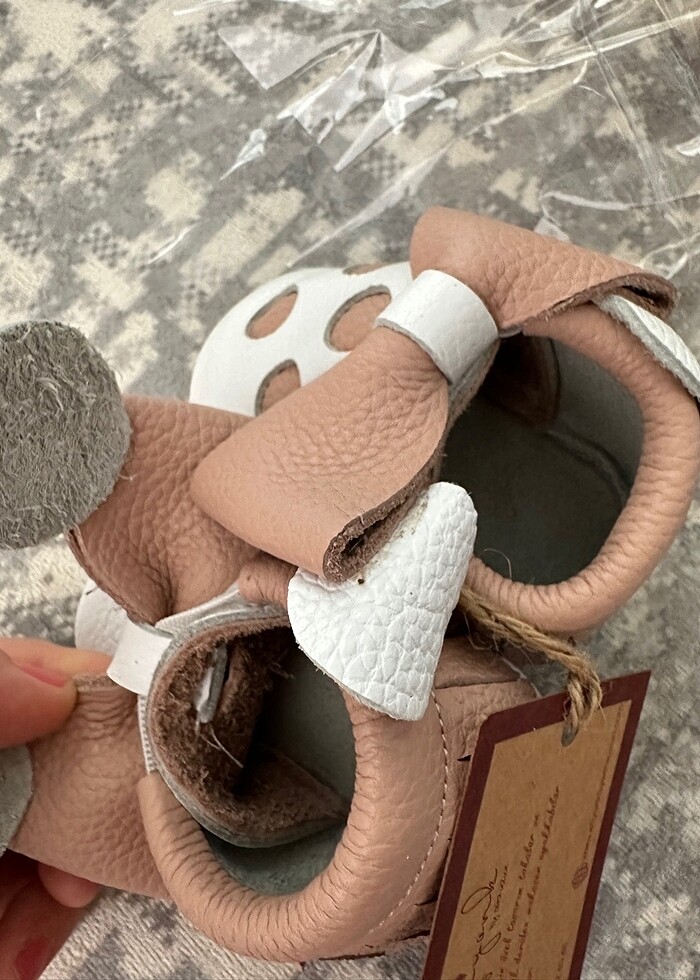Ayakkabı yeni doğan bebek gerçek deri yumuşacık 11 cm - Görsel 4