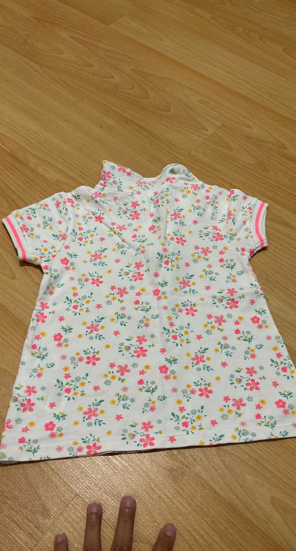 Çiçek Desenli Kız Çocuk Kısa Kollu Gömlek - Görsel 5