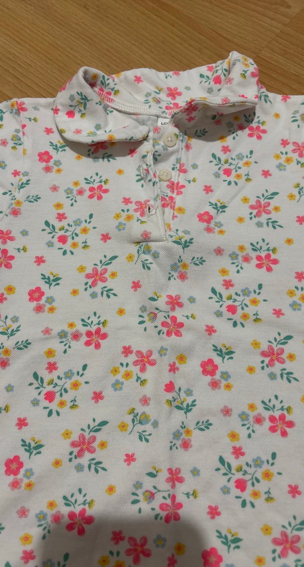 Çiçek Desenli Kız Çocuk Kısa Kollu Gömlek - Görsel 2