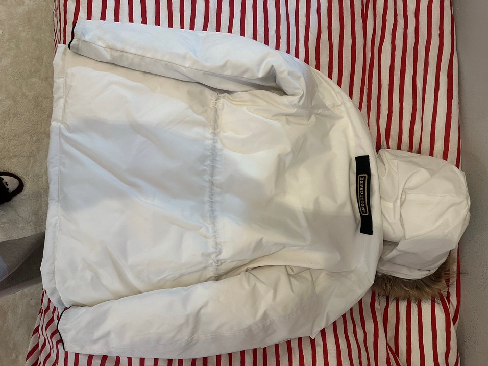 Beyaz erkek Kürklü Midi Parka canada goose marka - Görsel 5