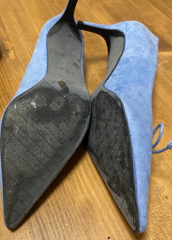 Zara Mavi Süet Stiletto Topuklu Kadın Ayakkabı
