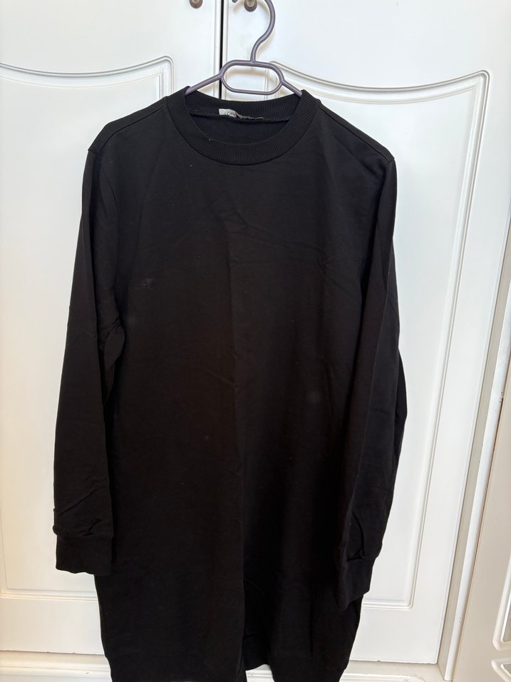 Siyah Kadın Uzun Kollu Salaş Tunik - Görsel 2