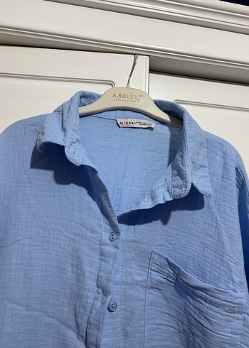 Oversize muslin gomlek - Görsel 2