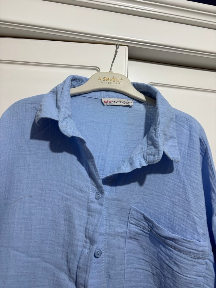 Oversize muslin gomlek - Görsel 2