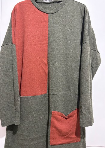 Uzun Kollu Salaş Triko Tunik - Görsel 2