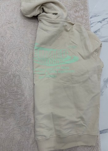 Bej Kapüşonlu erkek Sweatshirt - Görsel 2