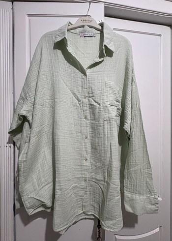 Oversize muslin gomlek - Görsel 3