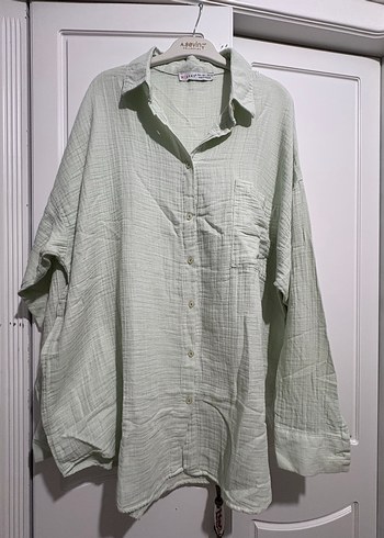 Oversize muslin gomlek - Görsel 2