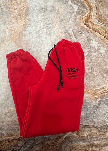 NASA Baskılı Kırmızı Kadın Eşofman Altı - Görsel 2