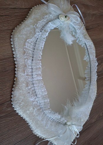 Beden Dantel Detaylı Vintage Bohem Ayna ve Makas Seti