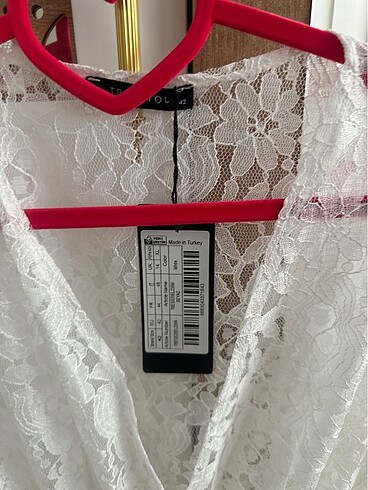 Beyaz dantel kimono - Görsel 2