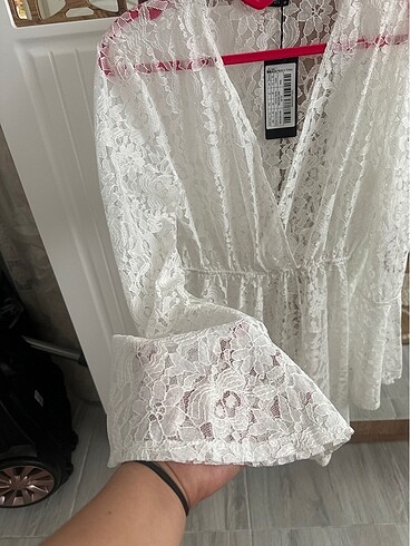 Beyaz dantel kimono - Görsel 3