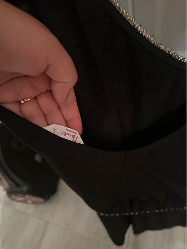 Siyah gold detaylı pilav elbisesi - Görsel 5