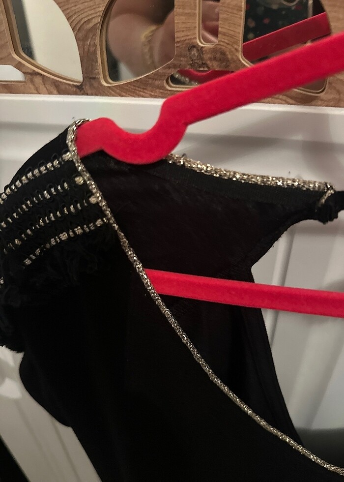 Siyah gold detaylı pilav elbisesi - Görsel 3