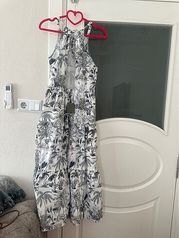 xl Beden çeşitli Renk Yazlık halter yala desenli elbise