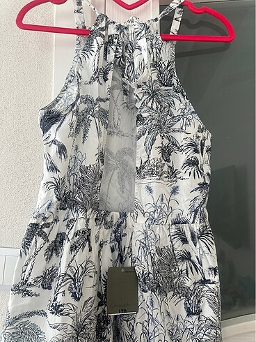 xl Beden Yazlık halter yala desenli elbise