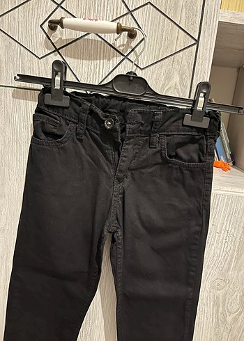 6 Yaş Beden Erkek Siyah Denim Kemerli Pantolon