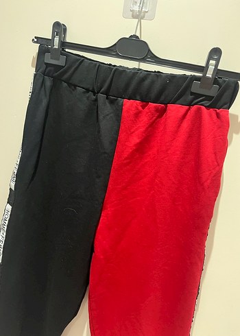 Kemerli Kırmızı Siyah Eşofman Altı - Görsel 3