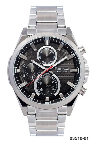 Ferrucci Siyah Celik Analog Saat