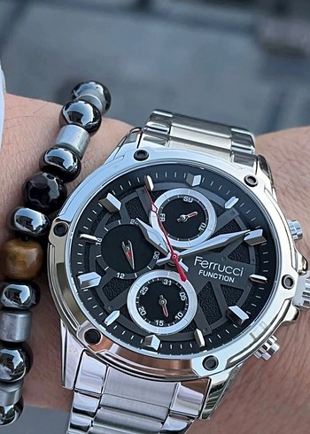 Ferrucci Siyah Celik Analog Saat