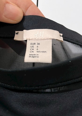 H&M Siyah Duz Kumas Elbise