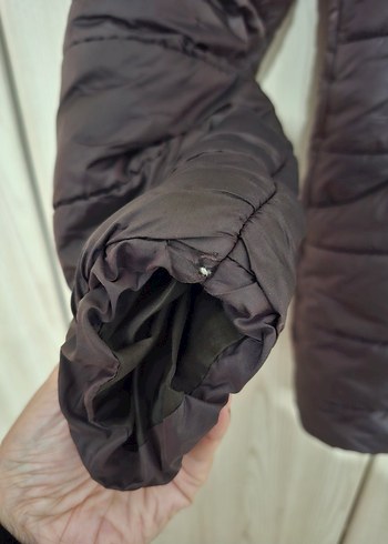 Kahverengi Kapüşonlu Fermuarlı Kız çocuk mont - Görsel 6