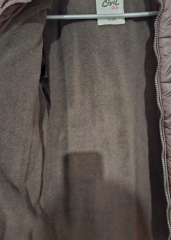 Kahverengi Kapüşonlu Fermuarlı Kız çocuk mont - Görsel 3