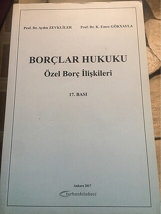 Borçlar hukuku özel borç ilişkileri aydın zevkliler