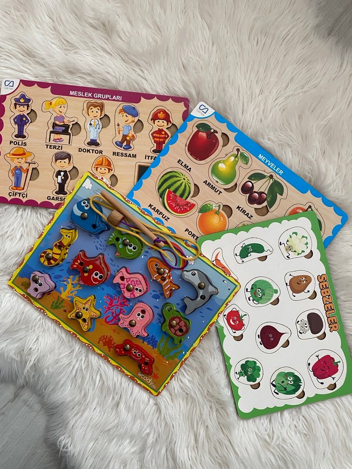 Renkli Eğitici Ahşap Oyuncak Seti - Görsel 2