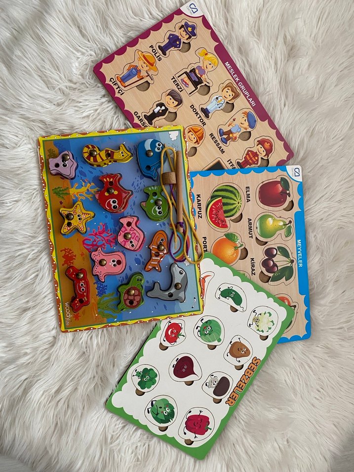 Renkli Eğitici Ahşap Oyuncak Seti - Görsel 3