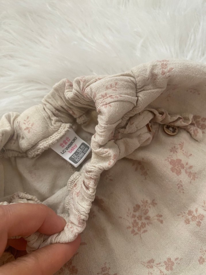 Nakışlı Fırfırlı Kız Keten Etek - Görsel 4