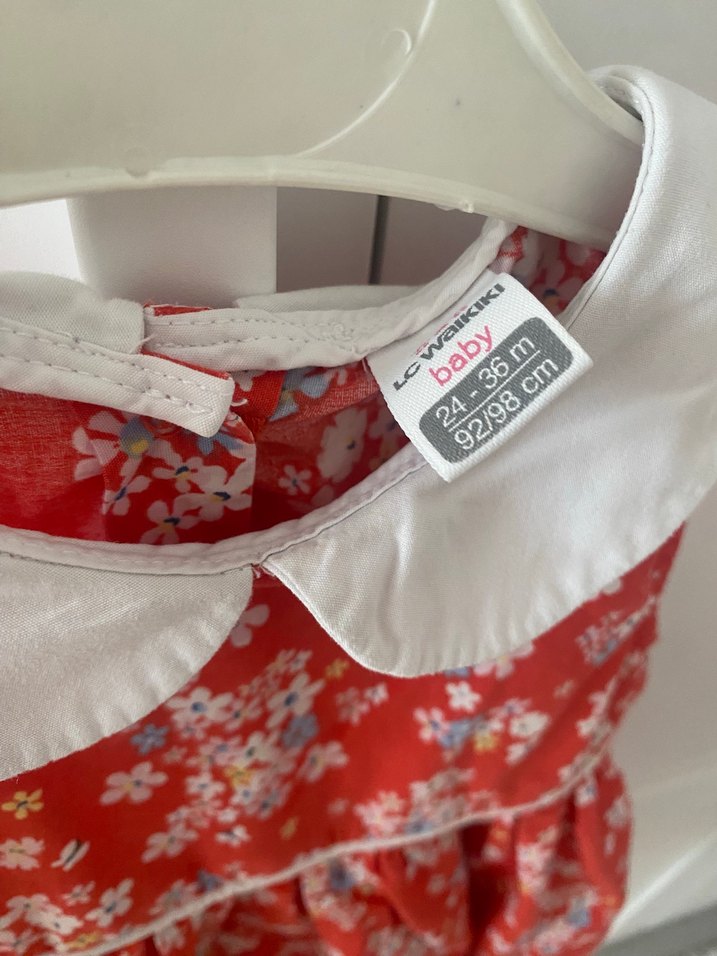 Kolsuz Vintage Kız Elbisesi Renkli Çiçekli - Görsel 3