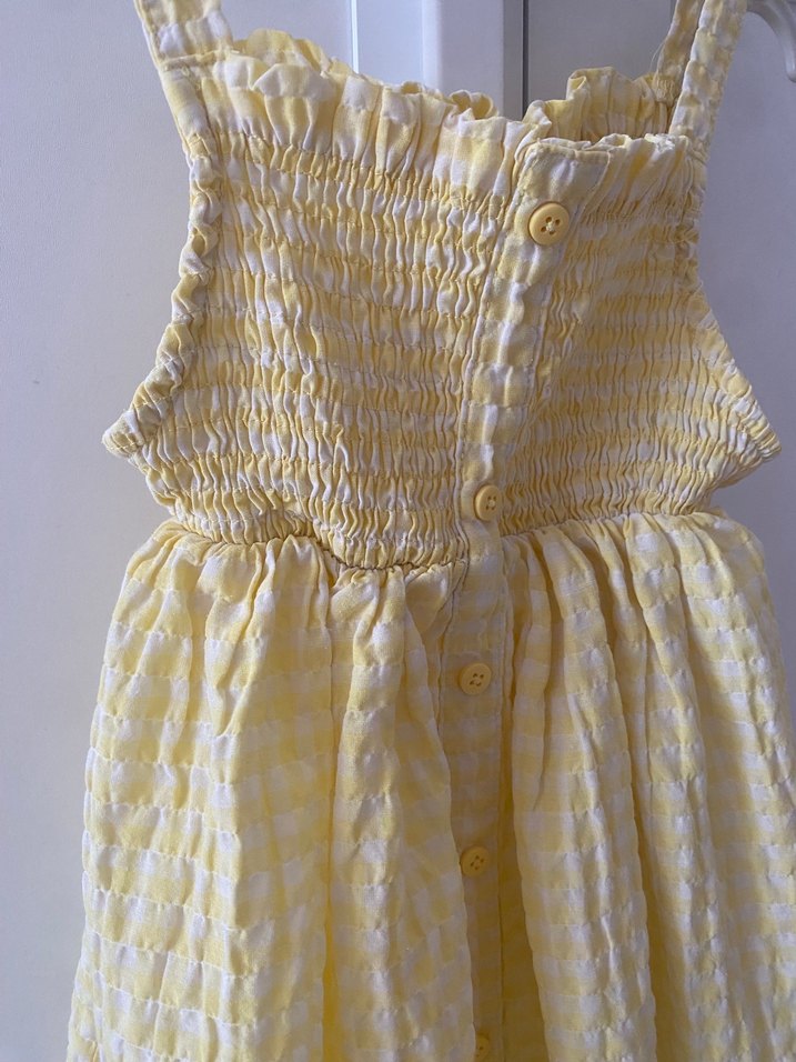 Sarı Fırfırlı Kız Çocuk Elbisesi - Görsel 2