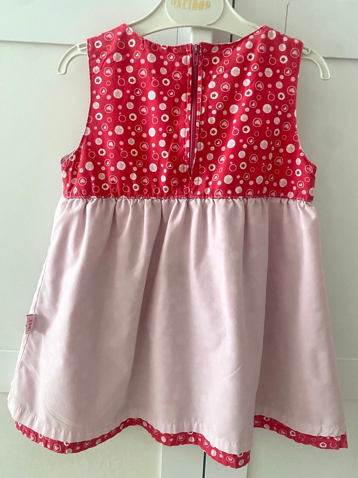 Kız Çocuk Nakışlı Düğmeli Yazlık Elbise - Görsel 4