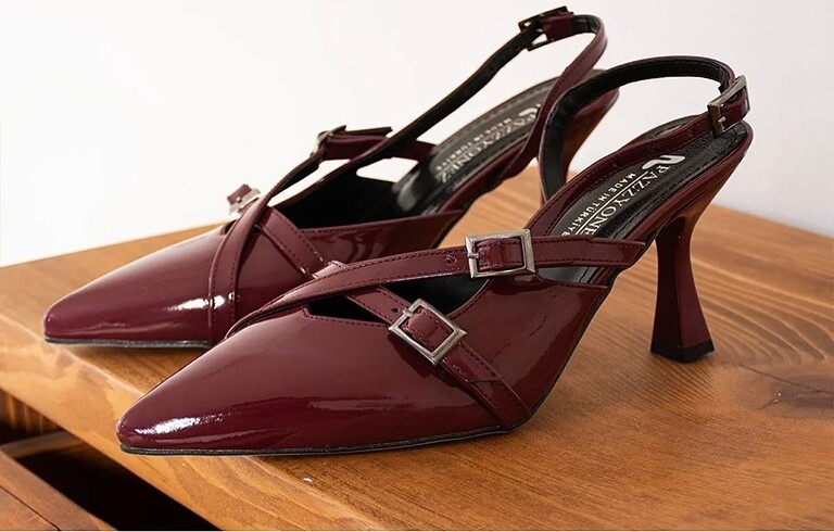 Bordo renk stiletto