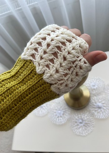 Bohem Su Taşı Tarz Örgü Kadın Eldiveni - Görsel 3