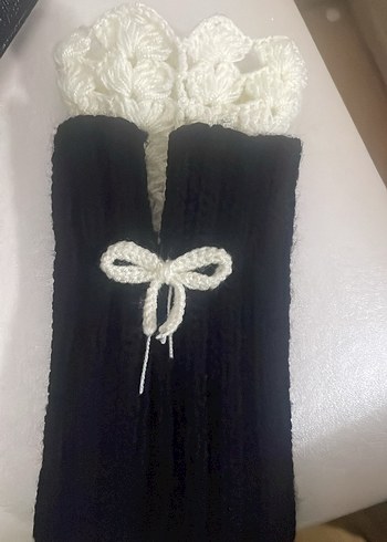 Bordo Dantelli Örgü Kadın Eldiven aksesuar - Görsel 4